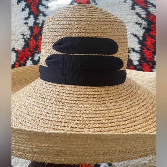 Lola Three Tiered Ribbon Oversized Straw Hat - Picture 2 of 5